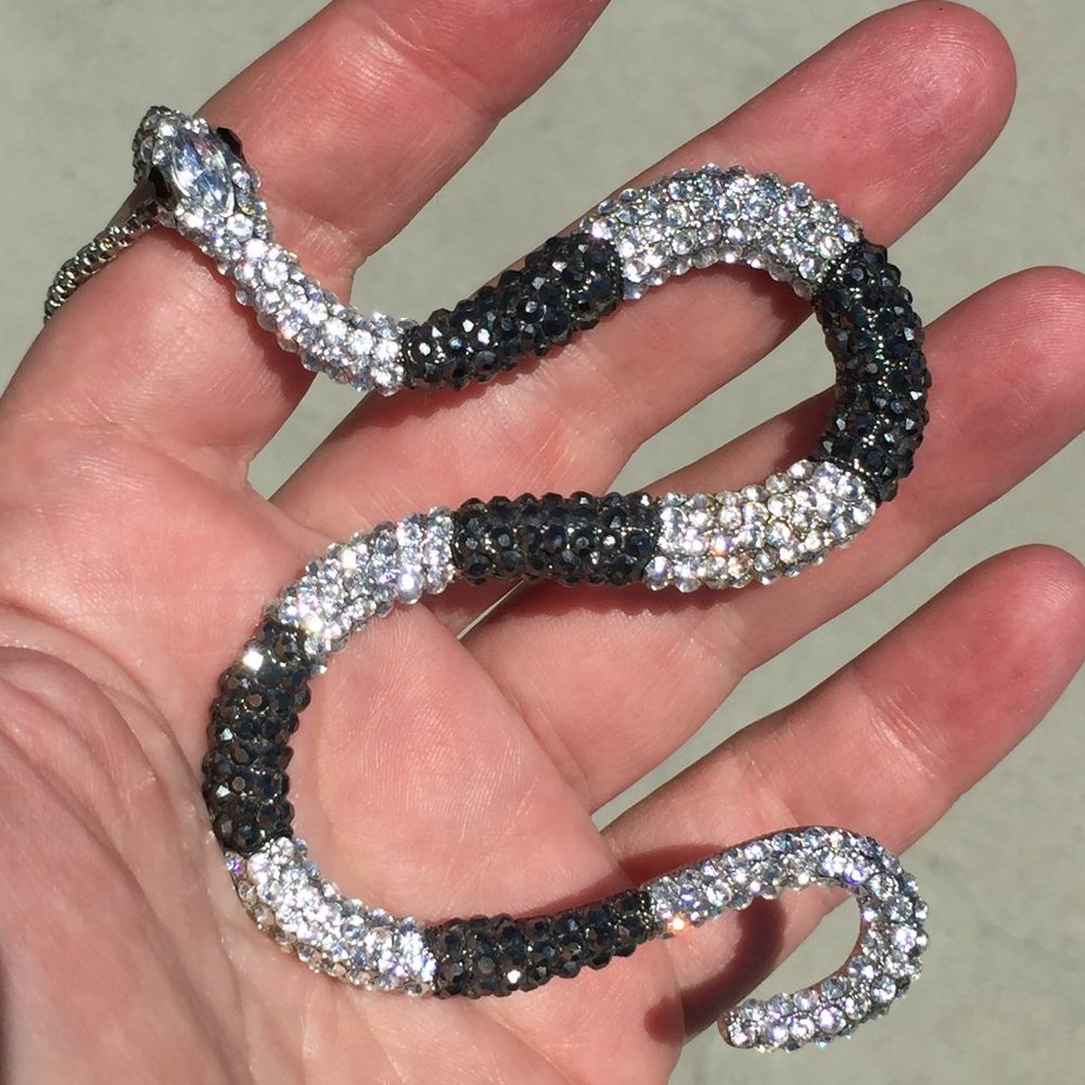 Huge Rhinestone Snake Pendant!